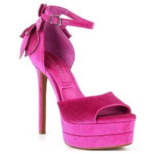 NEW Gianni Bini Karmello Velvet Flower Ankle Strap Platform Dress Sandals